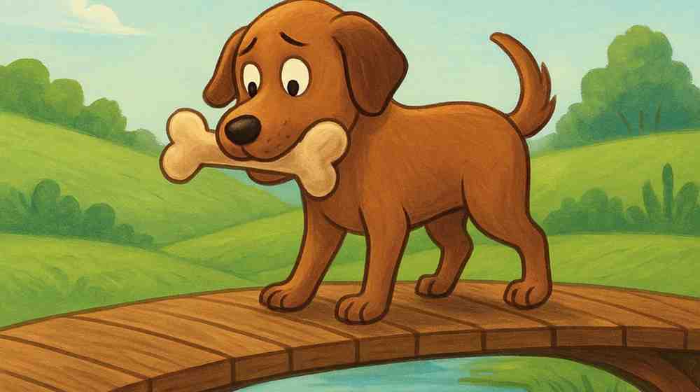 कुत्ता-और-अपनी-परछाई-–-Dog-and-His-Shadow