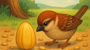 गौरैया-और-बड़े-बड़े-दाने---Sparrow-and-the-Big-Grains