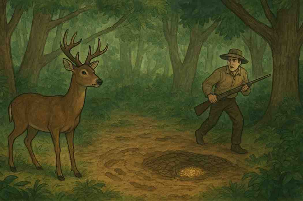 चतुर हिरन और शिकारी - Clever Deer and the Hunter