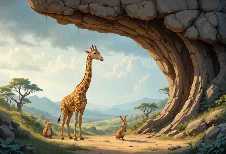 जिराफ़-और-छोटा-खरगोश-–-The-Giraffe-and-the-Little-Rabbit