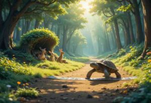 धीमी-कछुआ-और-घमंडी-खरगोश---The-Slow-Turtle-and-the-Proud-Hare