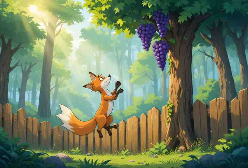लोमड़ी-और-अंगूर-की-बेल-–-The-Fox-and-the-Grapevine
