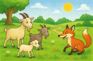 लोमड़ी-और-तीन-बकरियाँ---The-Fox-and-the-Three-Goats