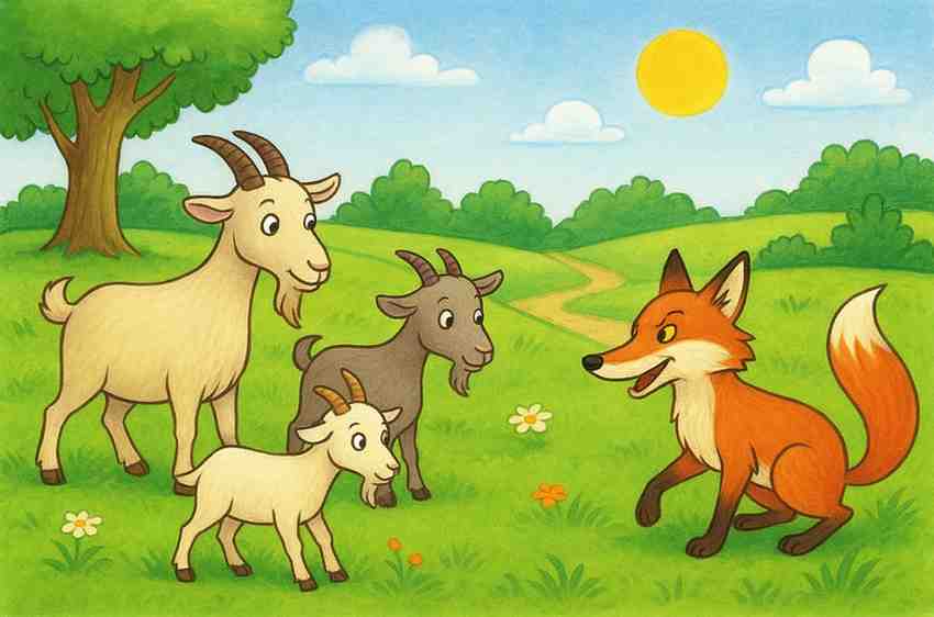 लोमड़ी-और-तीन-बकरियाँ---The-Fox-and-the-Three-Goats