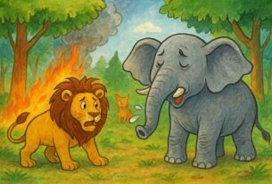 शेर-और-छींकता-हुआ-हाथी---Lion-and-The-Sneezing-Elephant