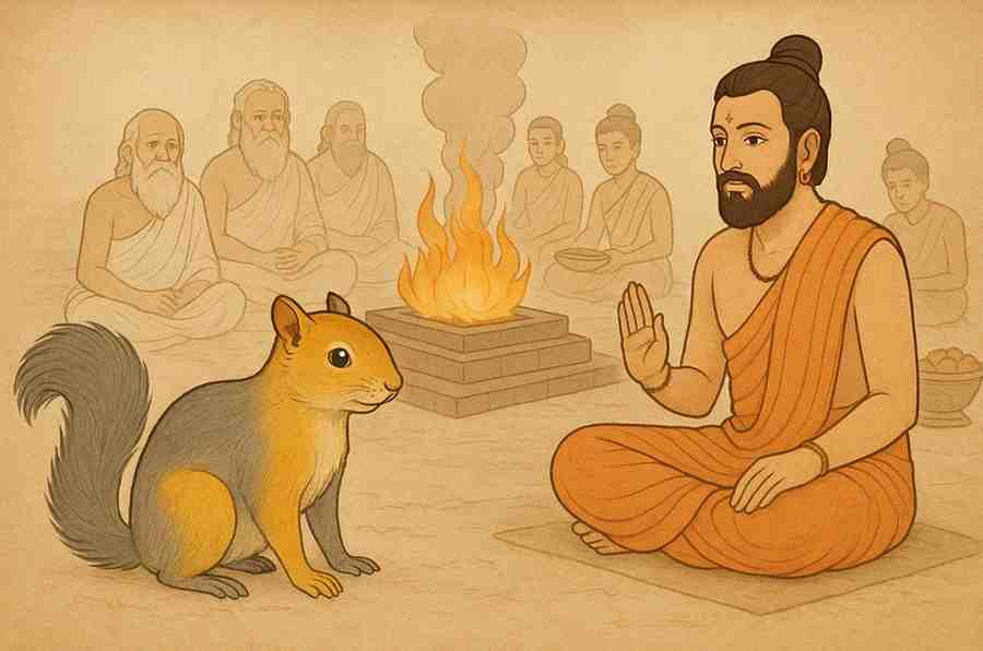 Saktuprasta-and-Squirrel-Heaven-Story---सक्तुप्रस्त-और-स्वर्ण-धूसर-गिलहरी-की-कथा