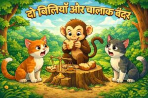 दो-बिल्लियाँ-और-चालाक-बंदर